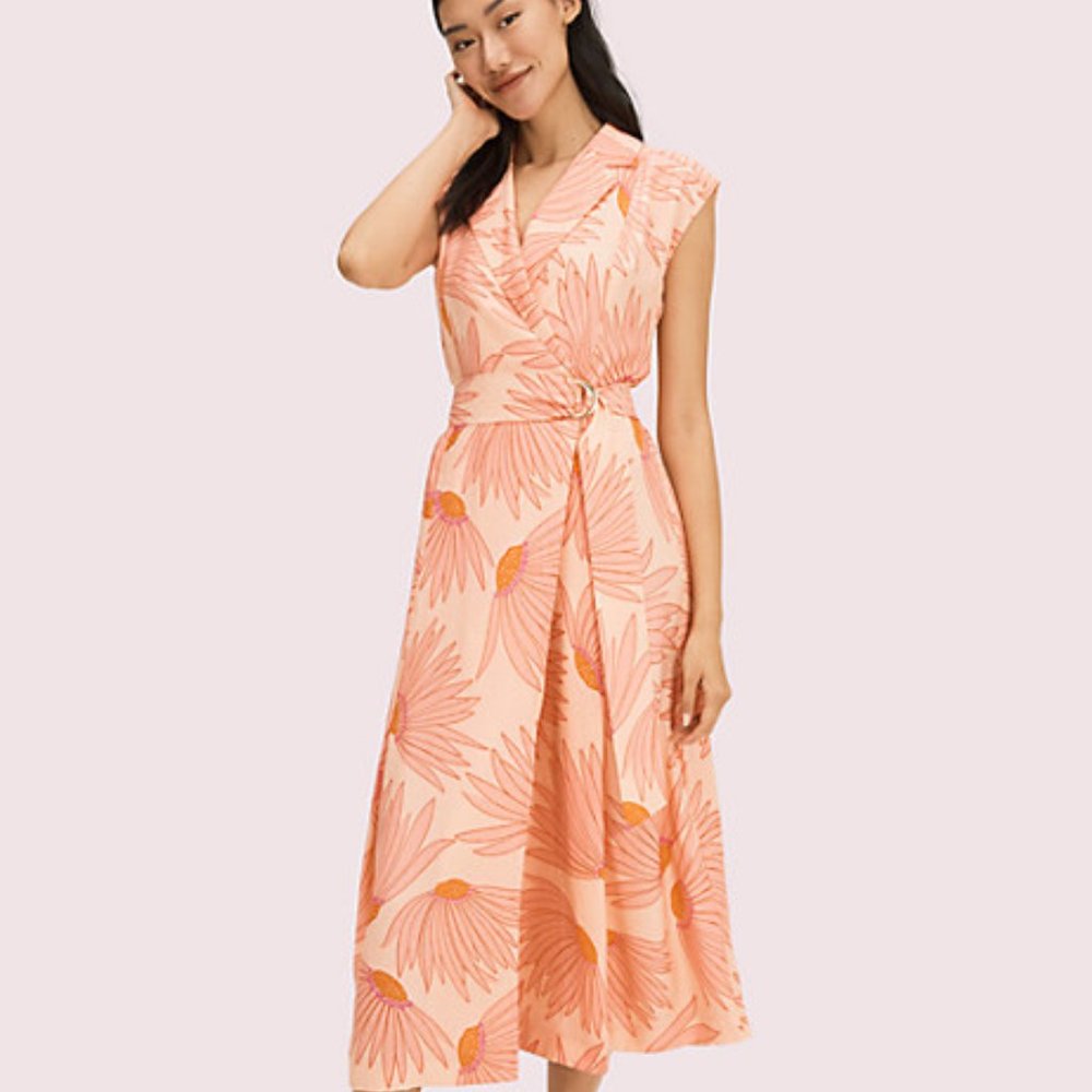 Kate Spade Falling Flower Jacquard Dress Sz 0 NWT